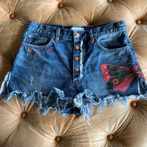 WE THE FREE/ Free People Butterfly Shorts Size 28